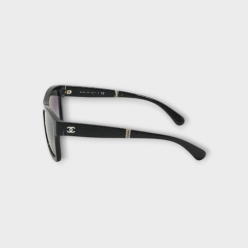 CHANEL Coco Mark Sunglasses Wellington Folding Smoke Gradient Black 53□22 140 60