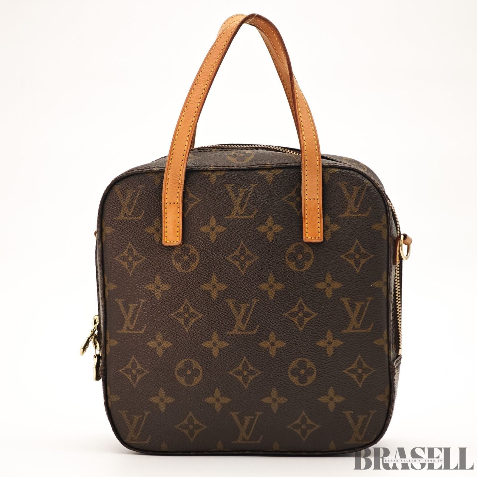 Louis Vuitton Spontini M47500 Monogram Handbag Shoulder Bag 2Way Brown