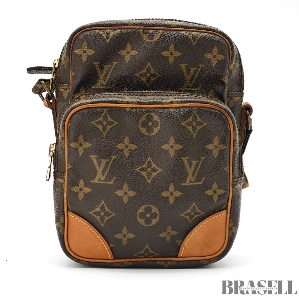 LOUIS VUITTON Amazon Crossbody Shoulder Bag Monogram Leather Canvas Brown M45236