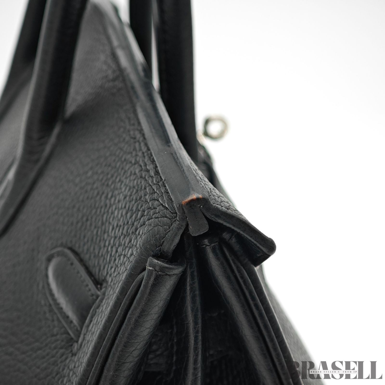 HERMES Birkin 35 Hand Bag Tote Bag Black Noir Taurillon Clemence Women