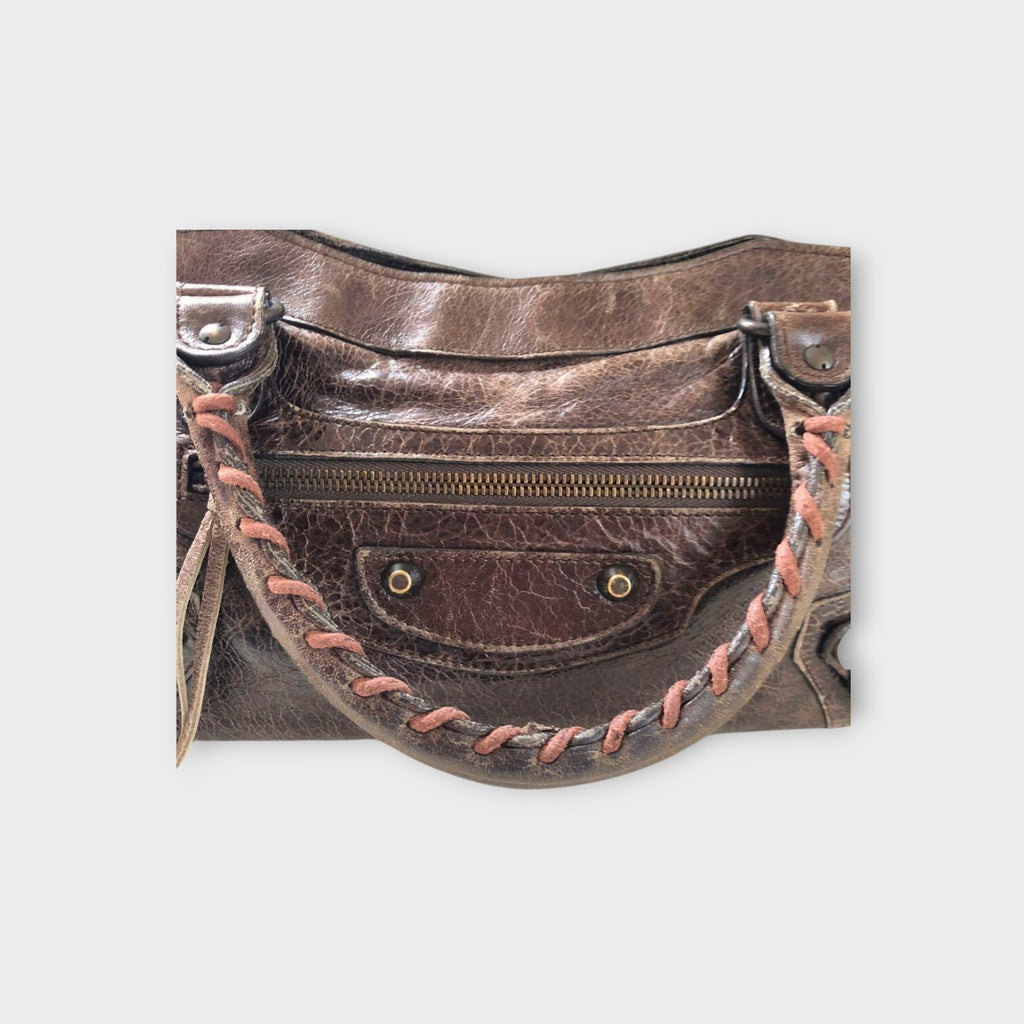 BALENCIAGA  Shoulder bag dark brown leather