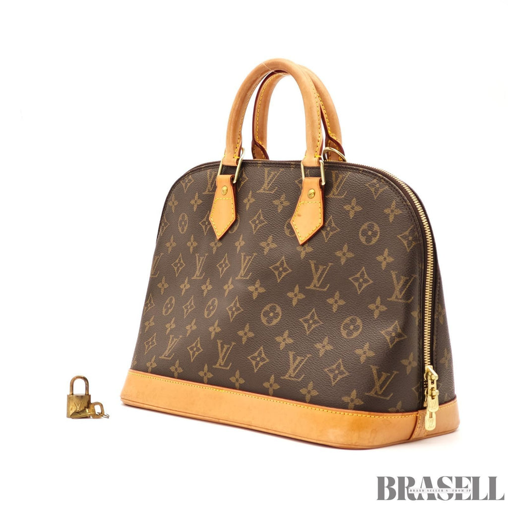 Louis Vuitton Alma PM M51130 Monogram Bag Handbag Coated Canvas Leather Brown