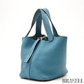 Hermes Picotin Blue Jean Taurillon Bag Tote Bag Bucket Bag Blue Silver Hardware