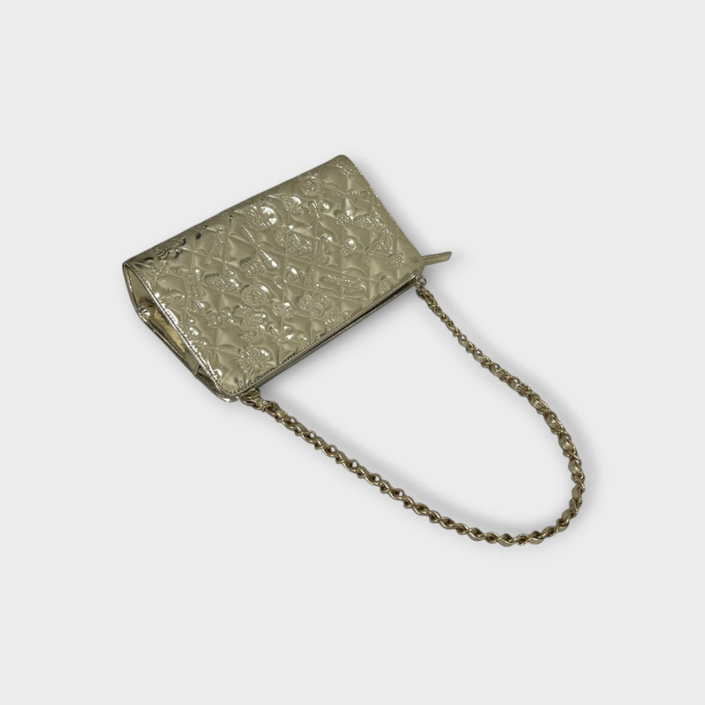 CHANEL Chain Shoulder Bag Crossbody A37156 Gold Patent Leather 【B】
