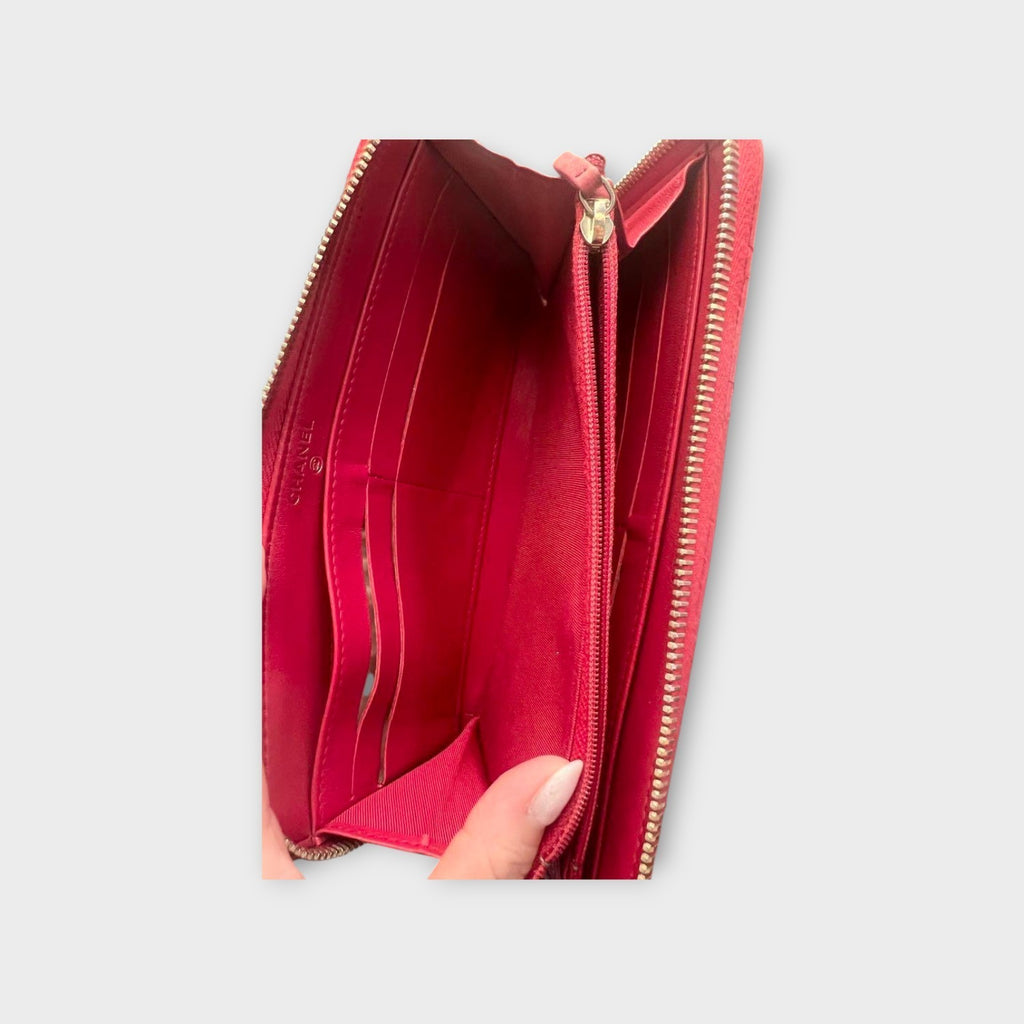 Chanel Matelassé L-Gusset Zip Around Wallet