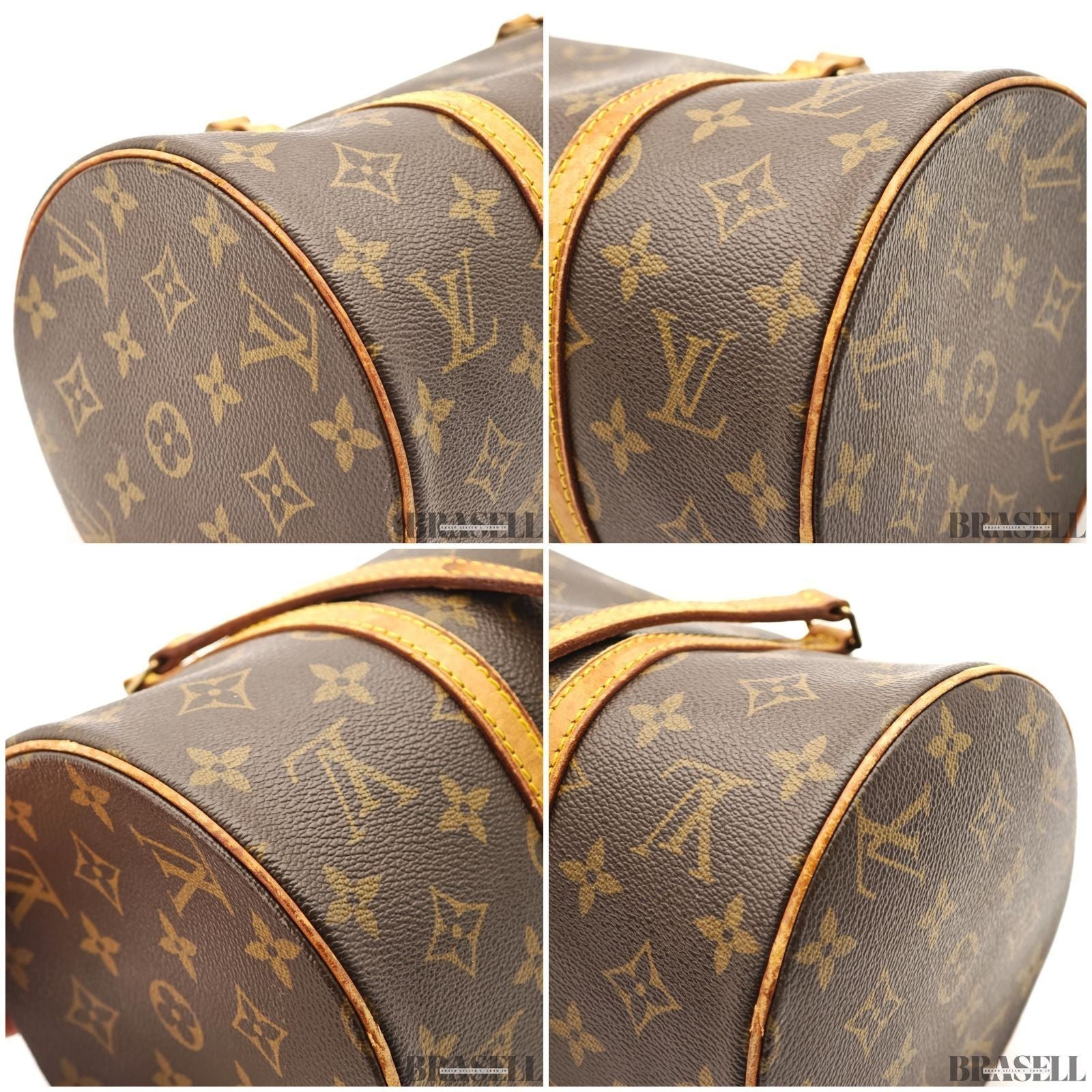 LOUIS VUITTON Papillon 30 M51385 Mini Boston Handbag Brown Monogram Canvas Pouch