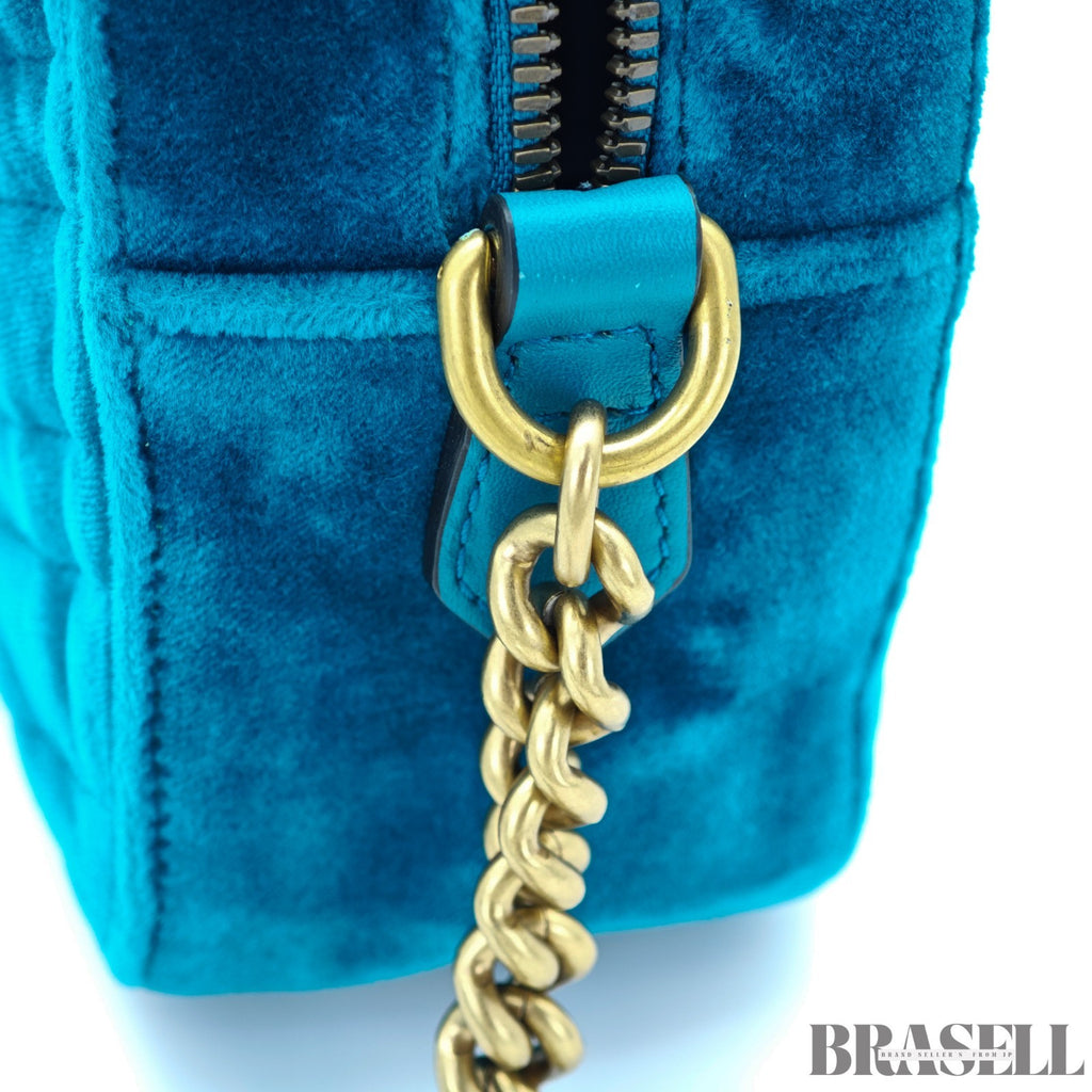 GUCCI Quilted Small Bag 447632 Velvet Green