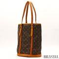 LOUIS VUITTON BUCKET GM Shoulder Tote Bag Monogram Leather Canvas Brown M42236