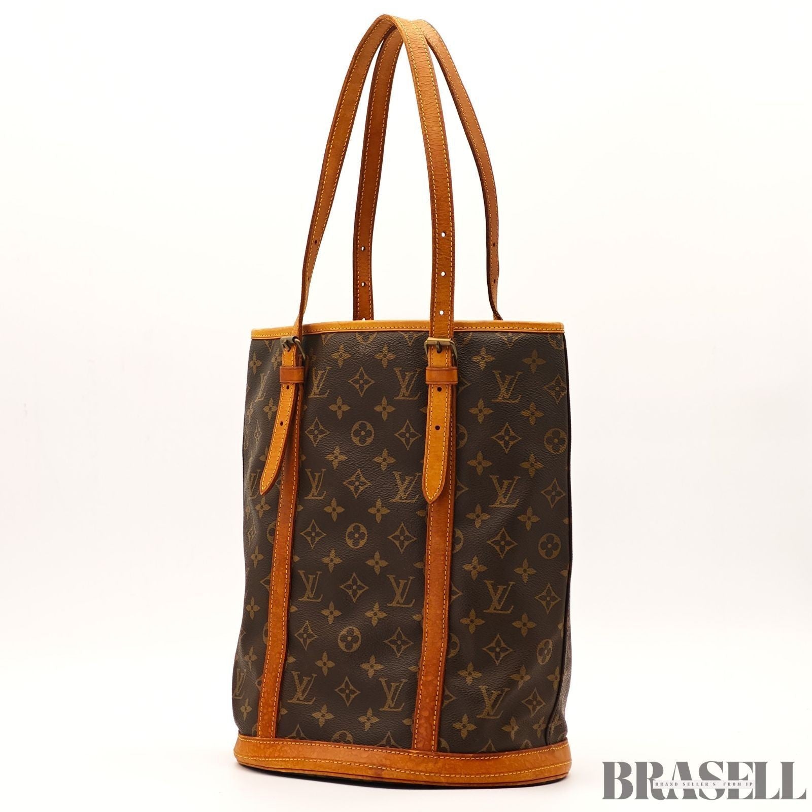 LOUIS VUITTON BUCKET GM Shoulder Tote Bag Monogram Leather Canvas Brown M42236