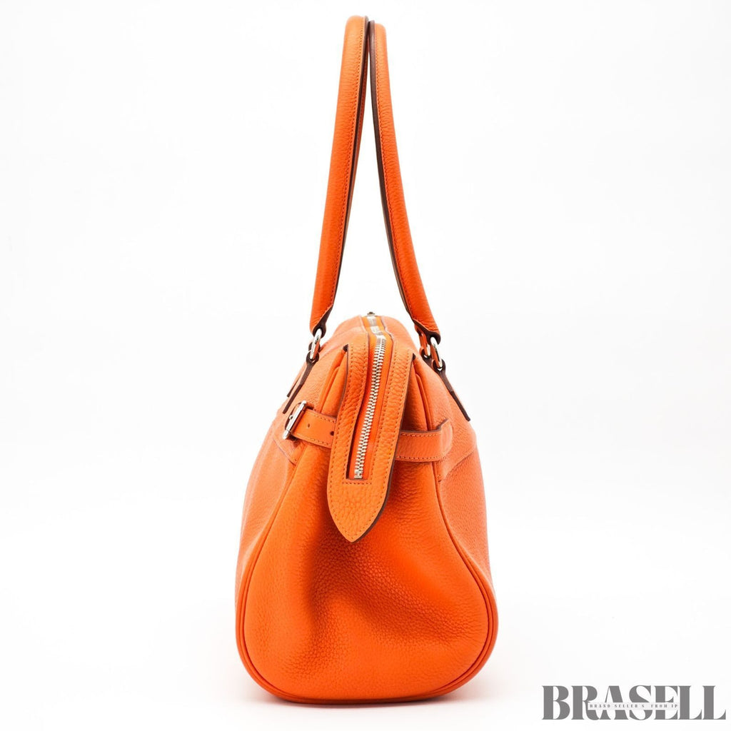 Hermes Atlas 42 Leather Bag Handbag Horizontal Orange Women's Shoulder Bag