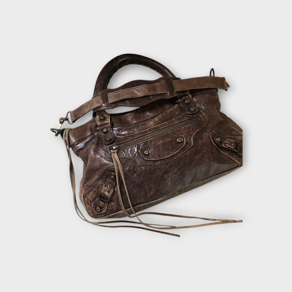 BALENCIAGA  Shoulder bag dark brown leather