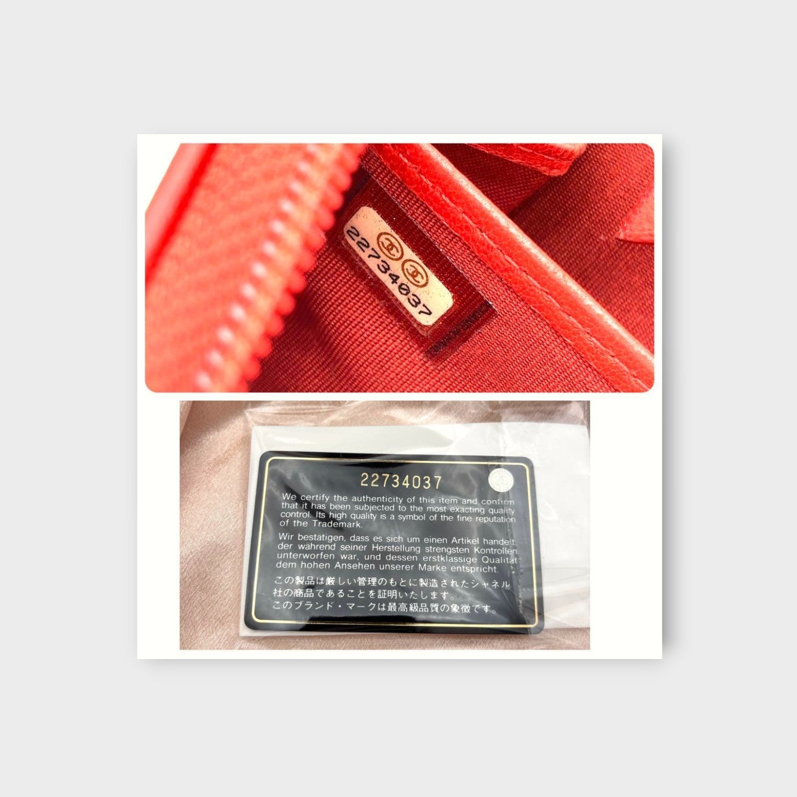 CHANEL Boy Chanel Long Wallet Round Zipper Red