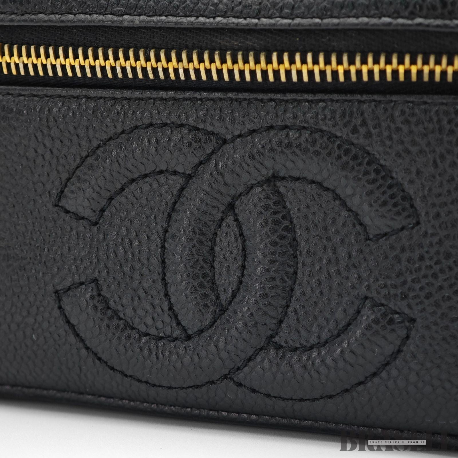 CHANEL Coco Mark Vanity Bag Mini Black Cosmetic Bag Women's