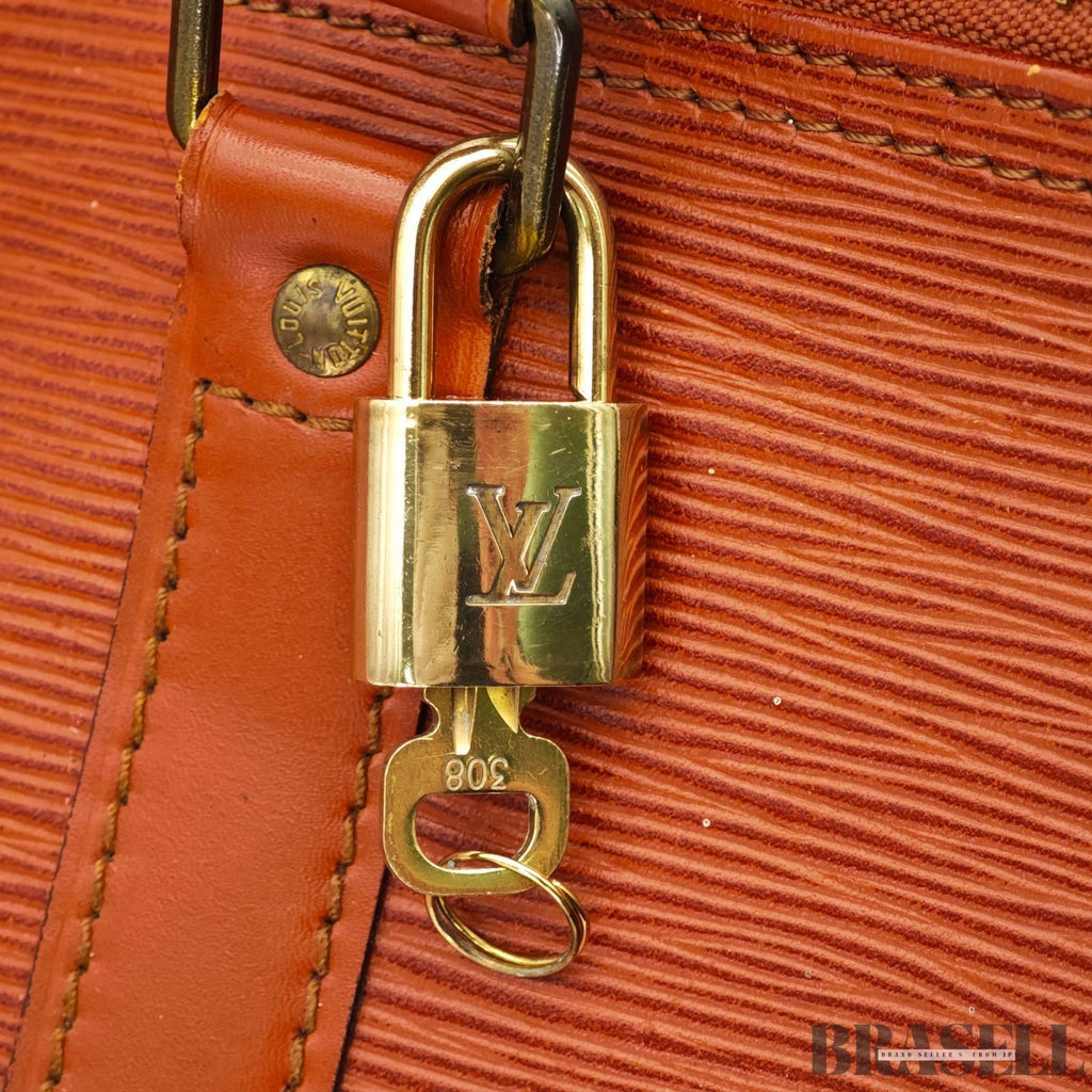 LOUIS VUITTON Epi Keepall 50 M42968 Boston Bag Zipang Gold Epi Leather Auth