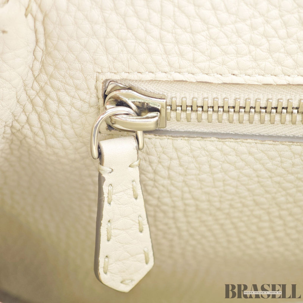 FENDI Peekaboo Selleria 8BN290 Gray Shoulder Bag/Handbag for Commuting Women's