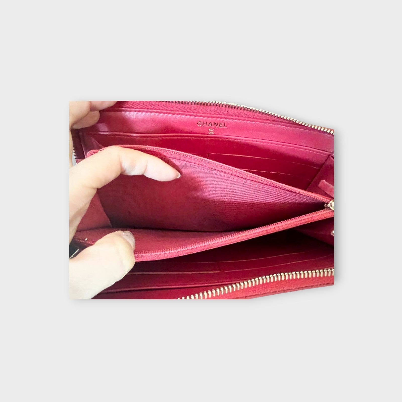 Chanel Matelassé L-Gusset Zip Around Wallet