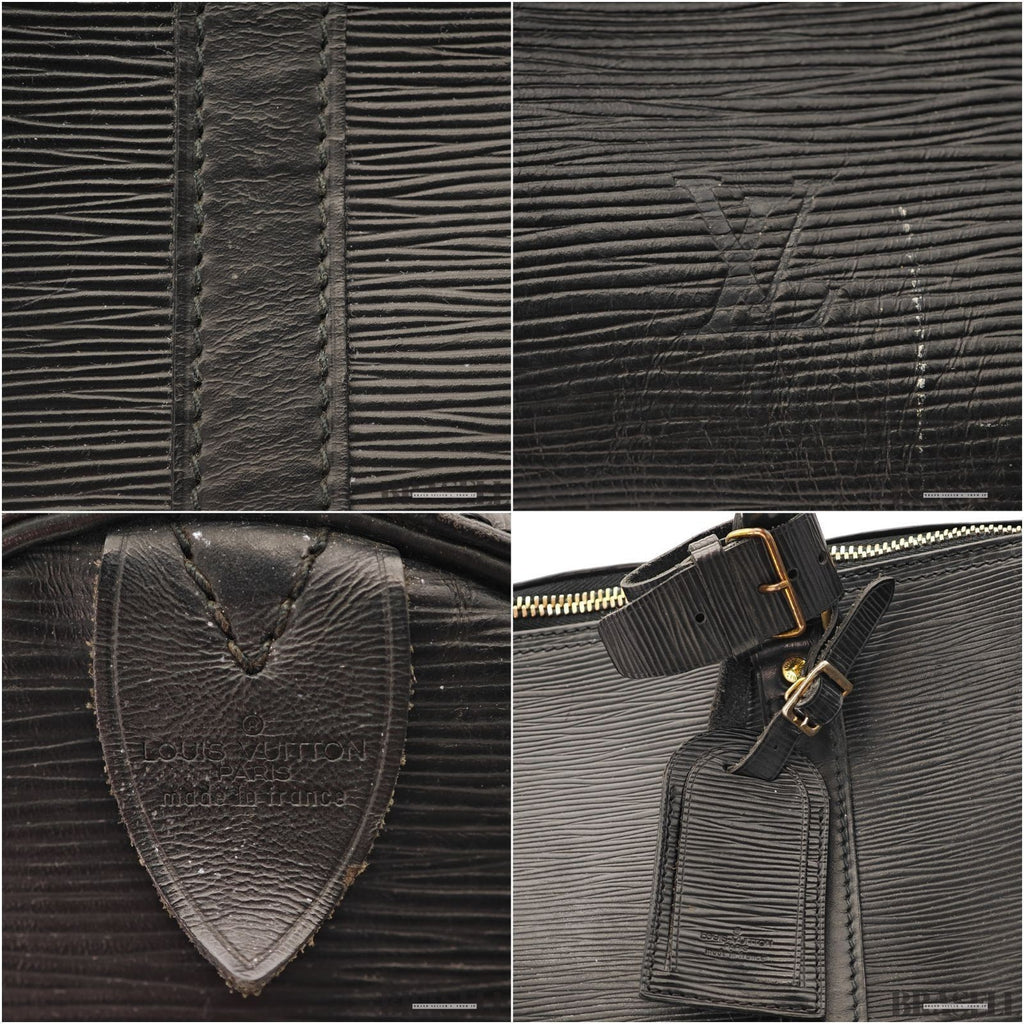 Louis Vuitton Epi Keepall 50 Black Boston Travel Bag Large Leather M42962