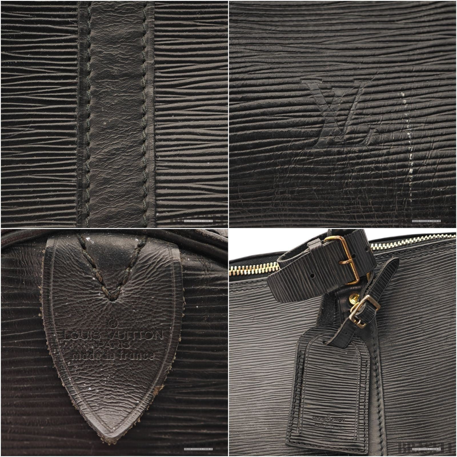 Louis Vuitton Epi Keepall 50 Black Boston Travel Bag Large Leather M42962