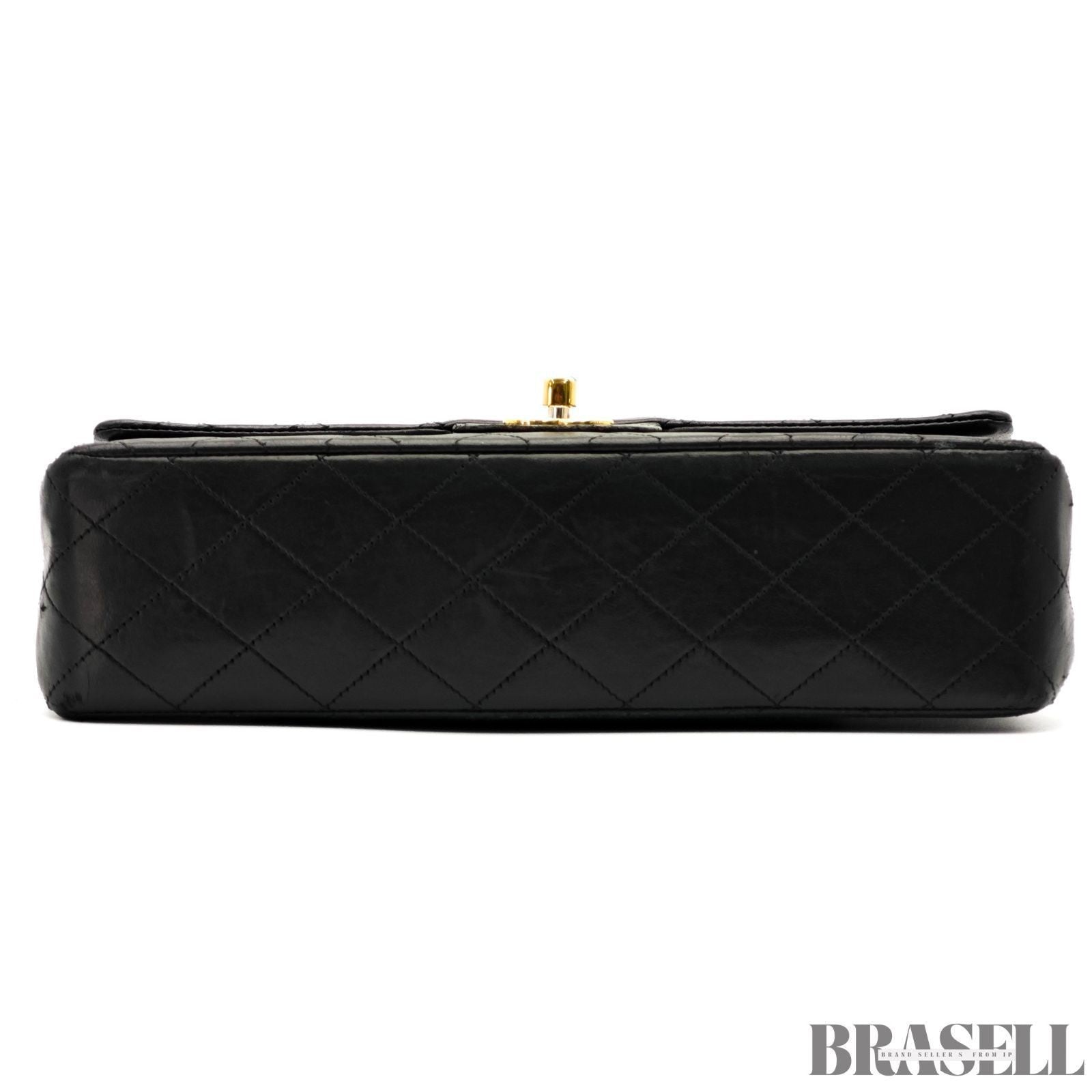 CHANEL Matelassé A01112 Black Handbag Black Woman Chain Shoulder Bag Leather