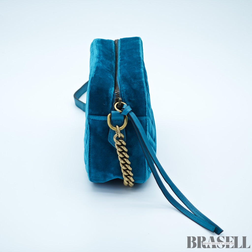 GUCCI Quilted Small Bag 447632 Velvet Green