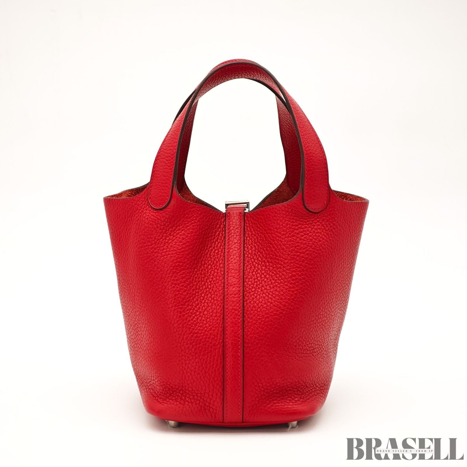 Hermes Picotin Lock PM Rouge De Coeur Bucket Bag With Box Dust Bag Padlock Key