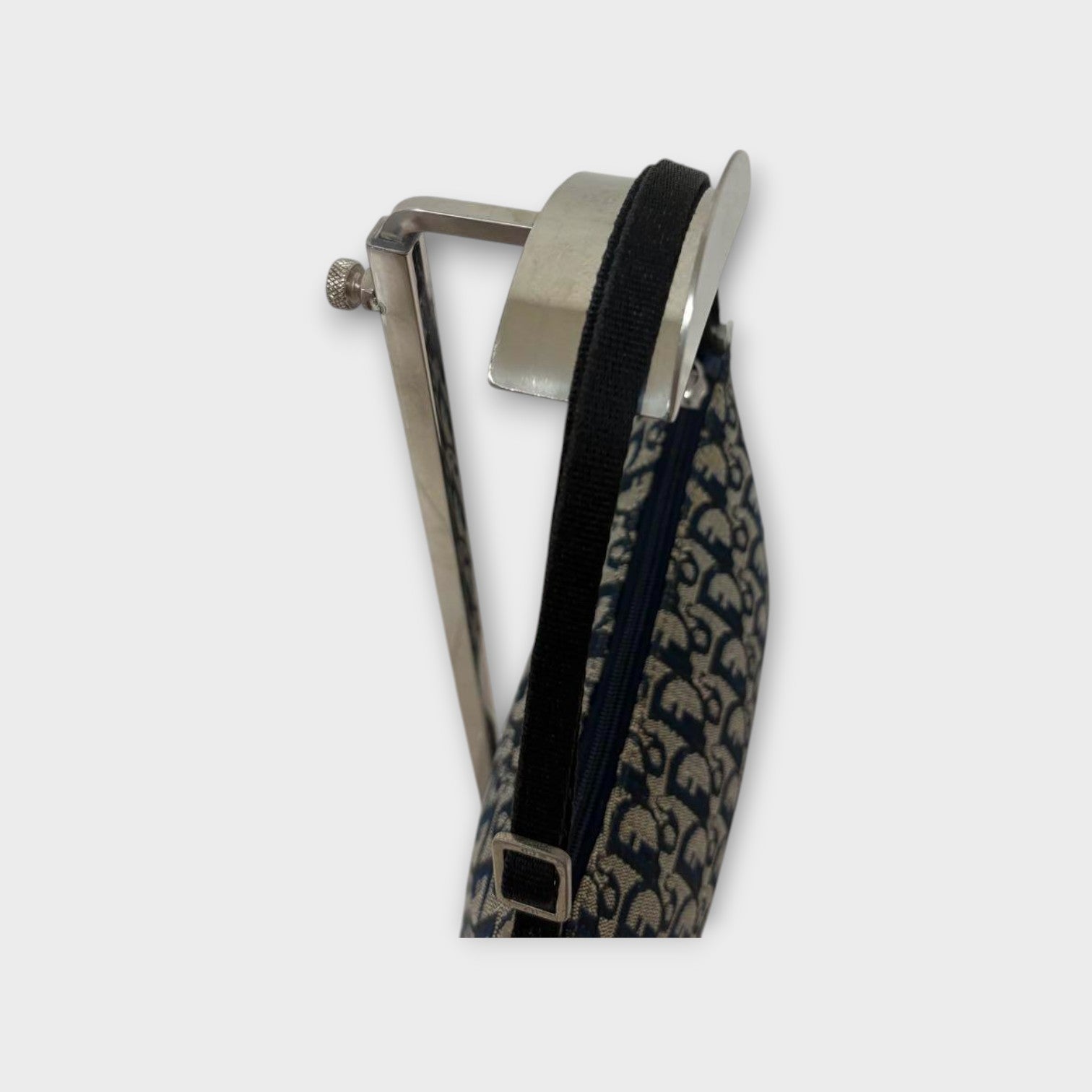 Christian Dior Trotter Accessory Pouch Shoulder Bag Navy Canvas Leather 【B】