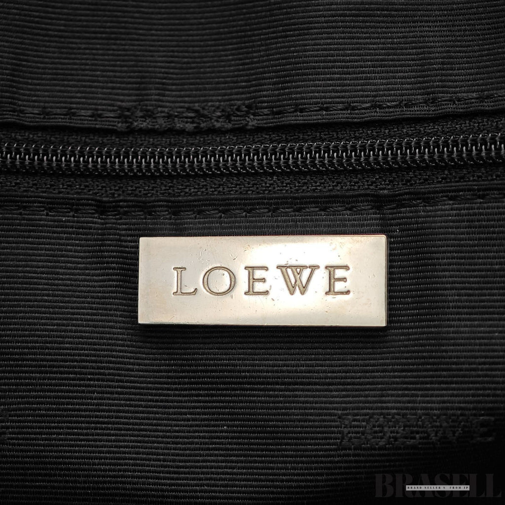 LOEWE Amazona 36 Handbag Horizontal Black with Silver Hardware