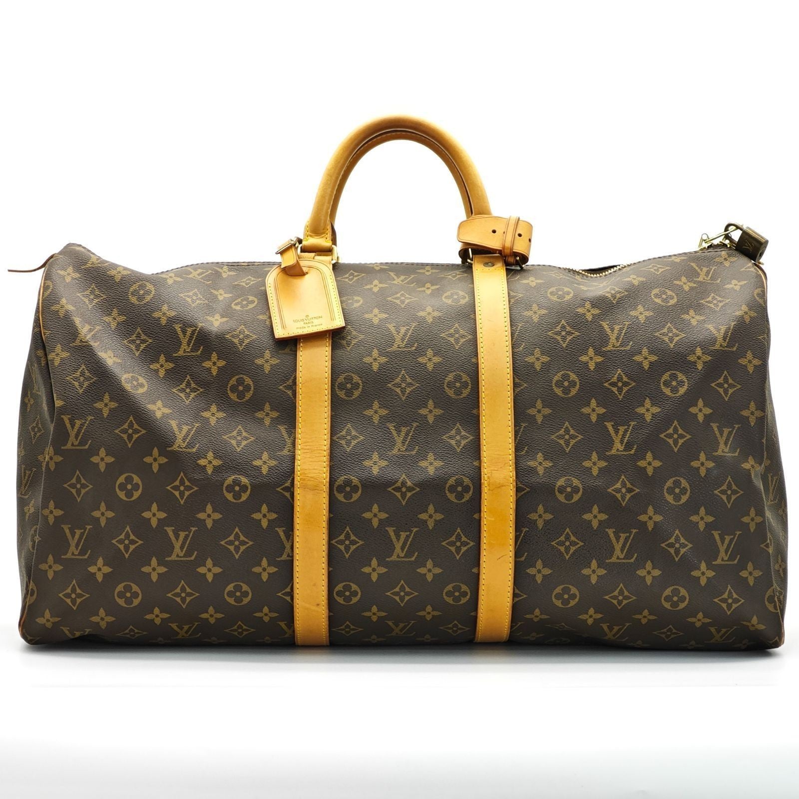 LOUIS VUITTON Keepall 55 M41424 Monogram Travel Boston Bag Brown Unisex