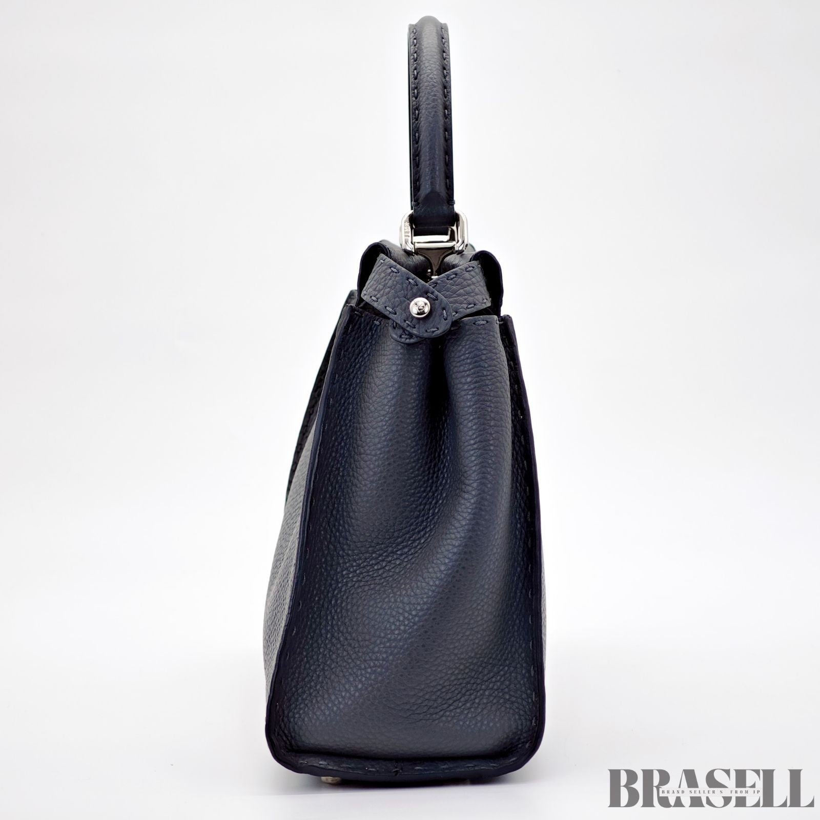 FENDI Peekaboo Selleria 8BN290 Gray Shoulder Bag/Handbag for Commuting Women's