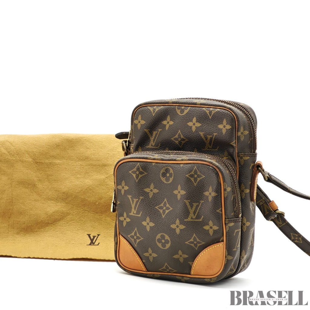 LOUIS VUITTON Amazon Crossbody Shoulder Bag Monogram Leather Canvas Brown M45236