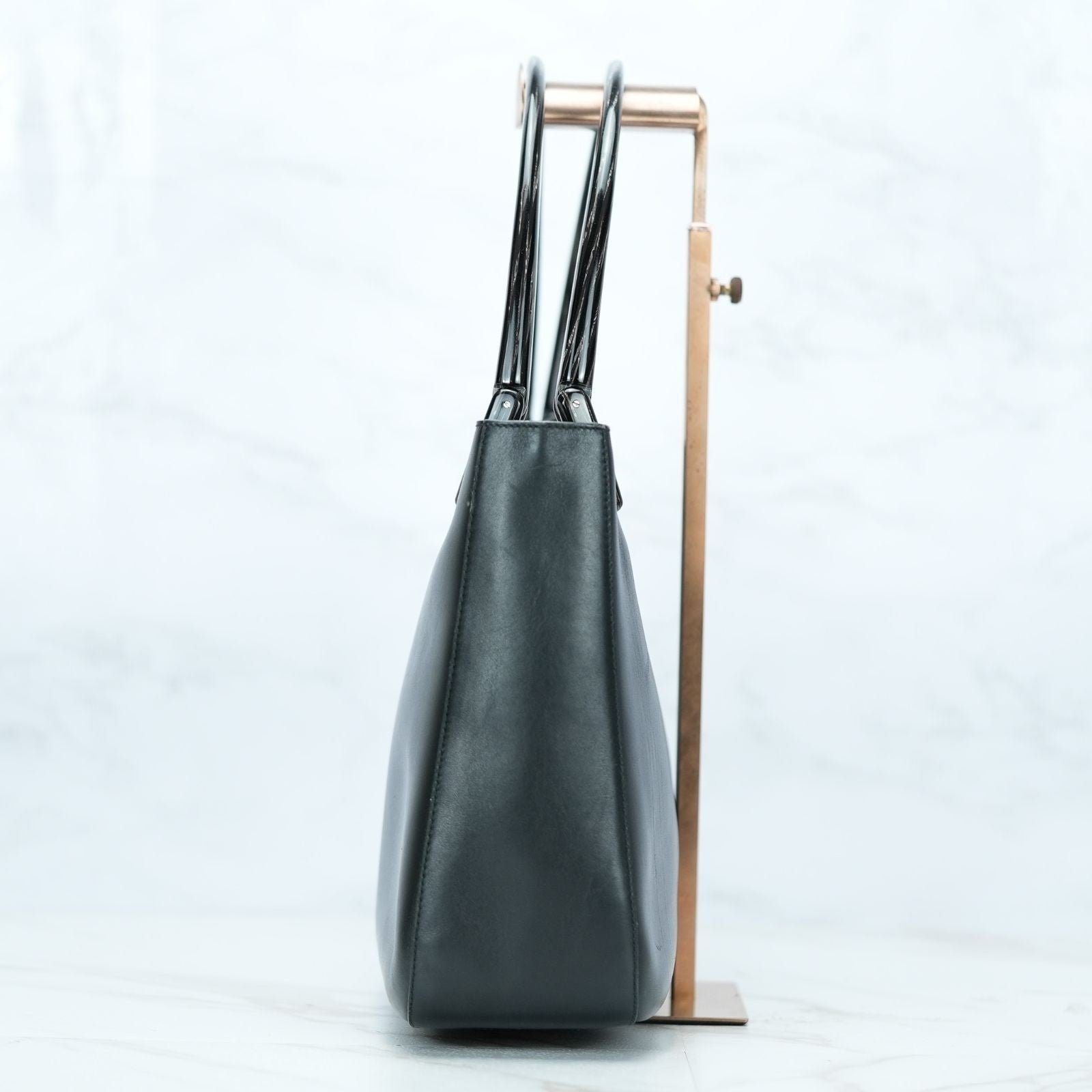 PRADA Vitello VITELLO CORINO NERO Handbag BR1277 Black Tote Bag