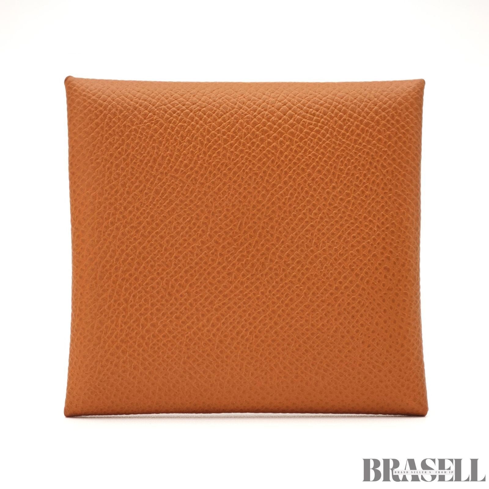 Hermes Bastia Coin Case Campact Wallet Leather France Gold Unisex w/Box