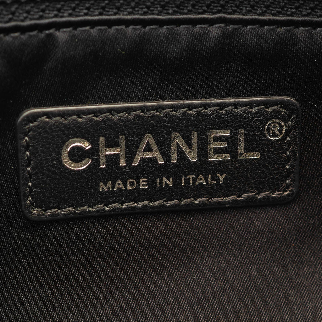 CHANEL Tweed Nylon Chain Shoulder Matelassé Handbag Black Women’s