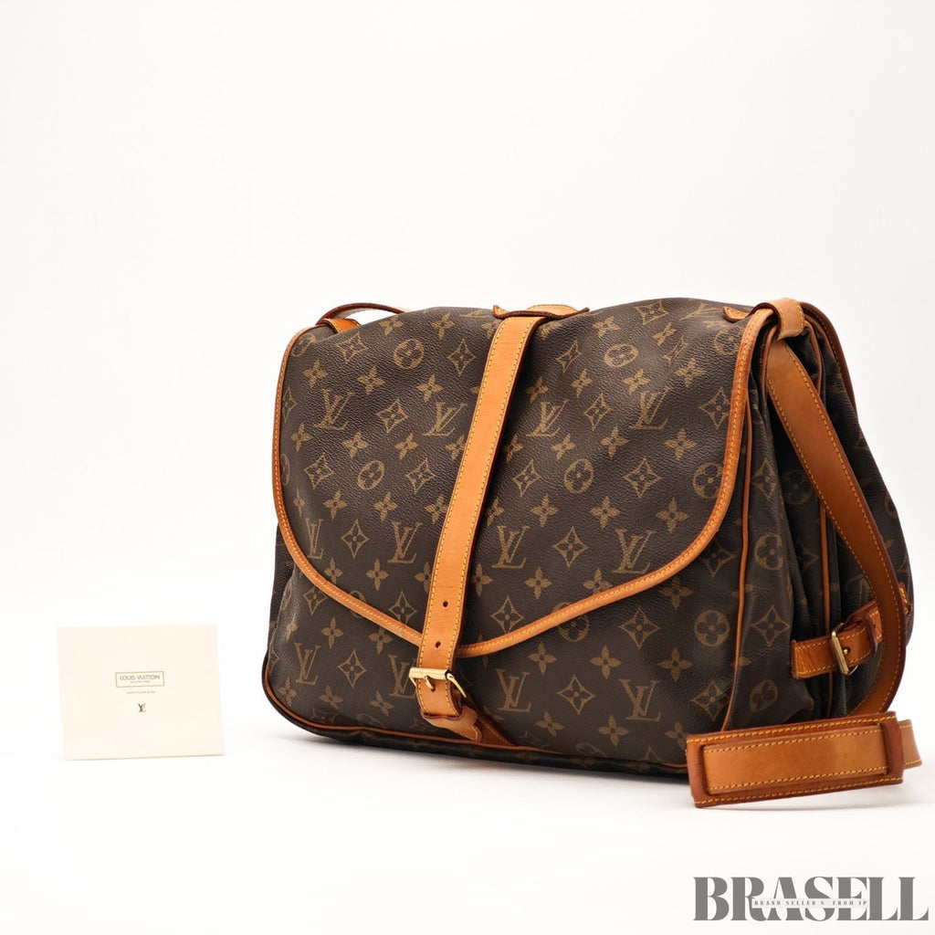 Louis Vuitton Saumur 35 M42254 Shoulder Bag Monogram Canvas Leather Brown Woman