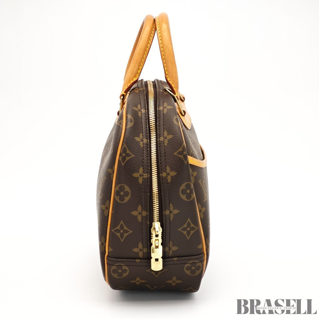 Louis Vuitton Trouville Monogram Handbag M42228 Tote Bag Brown PVC Leather Women