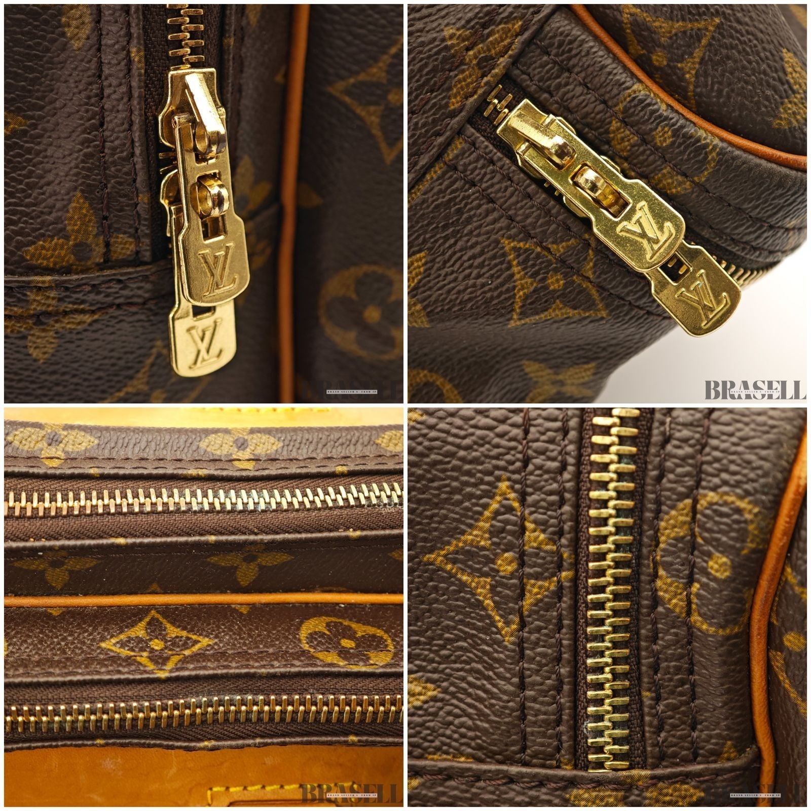 Louis Vuitton Monogram Alizé Trois Poches M41392 Handbag Boston Bag Brown