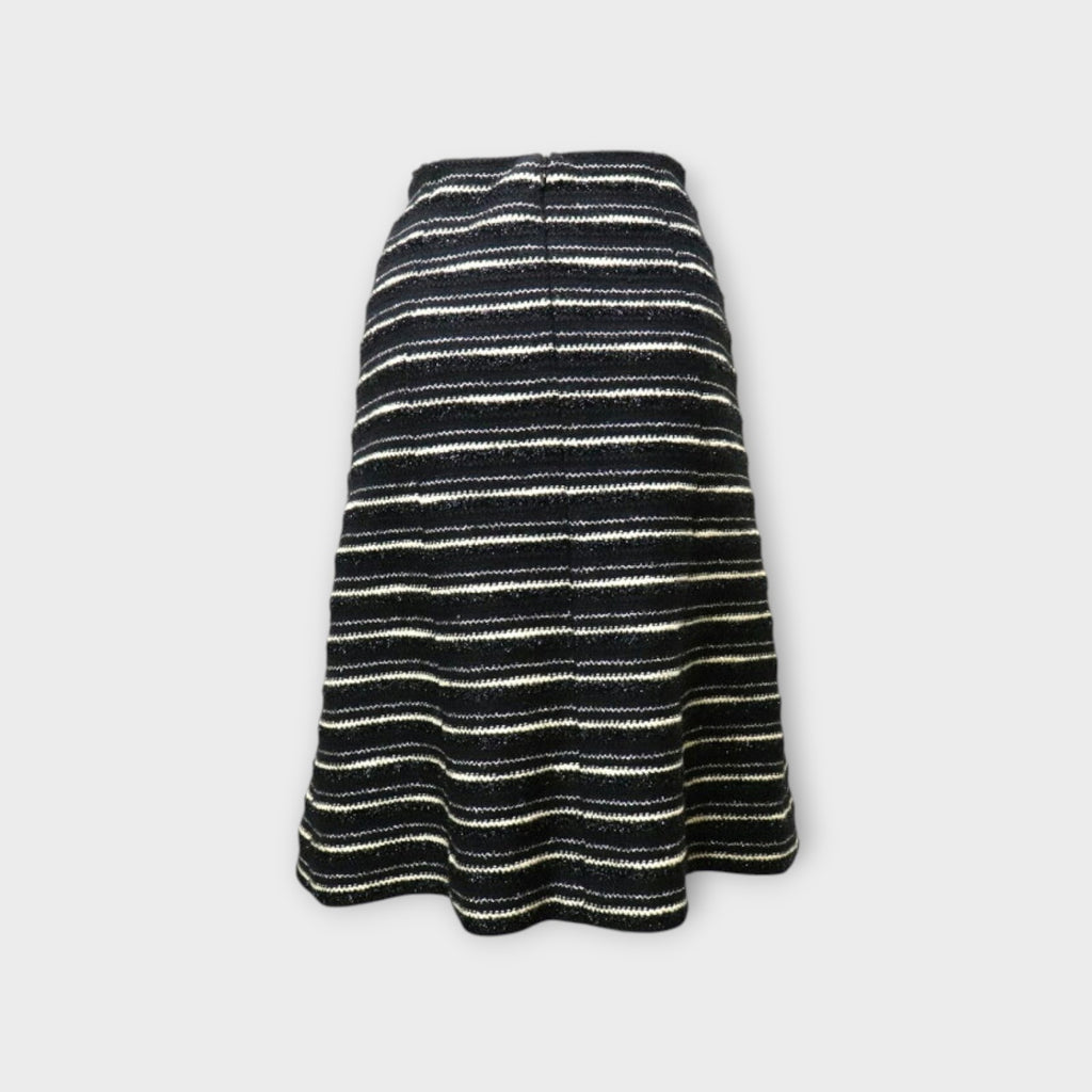 CHANEL Flare Skirt P19873V11554 Tweed Made in France 2002 Black