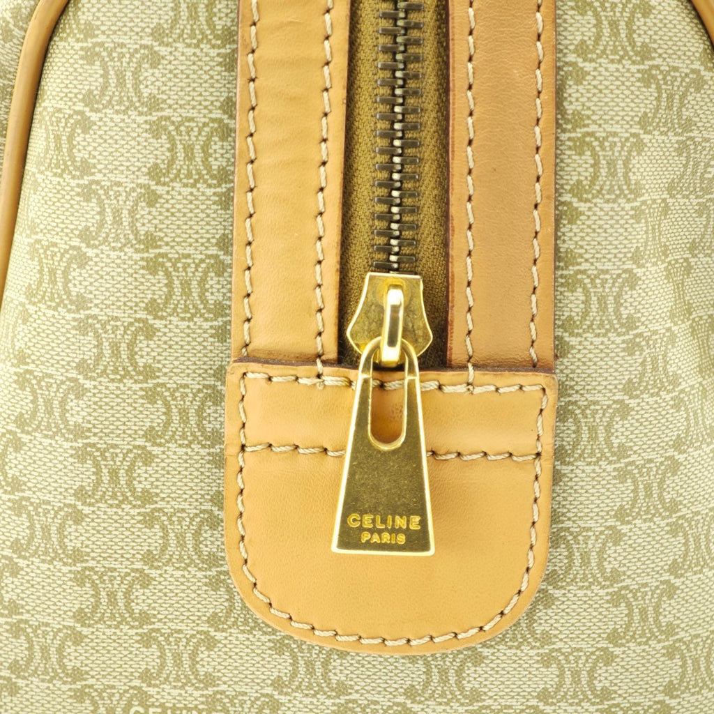 CELINE Macadam Mini Boston Bag Brown/Beige Women's