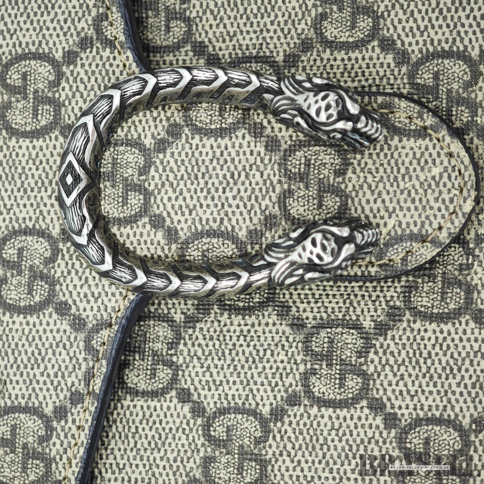 GUCCI Dionysus 476432 GG Supreme Beige Slim Shoulder Bag Silver Hardware Unisex