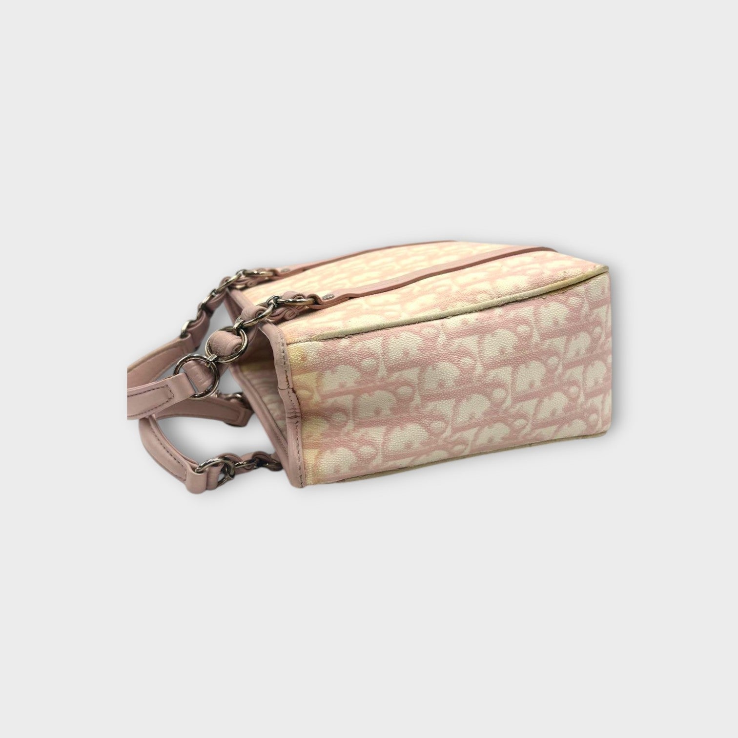 Christian Dior Romantic Trotter Handbag Tote Bag Leather PVC Pink 【B】