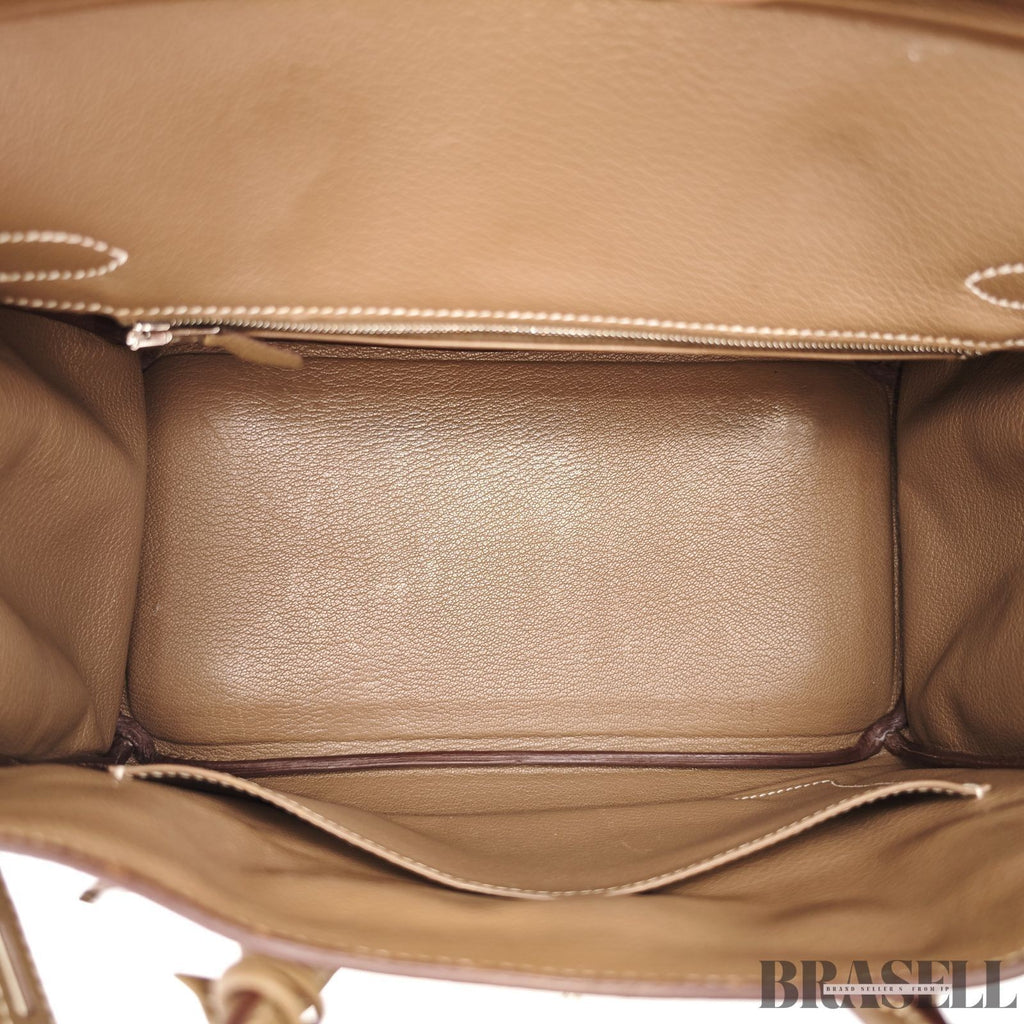 Hermes Birkin 30 Etoupe Togo Leather Tote Handbag Women Authentic Bag w/Box