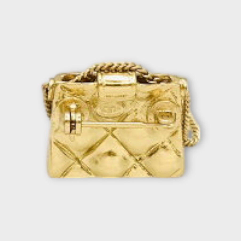 Chanel Coco Mark Matelassé Bag Motif Double Chain Gold【A】