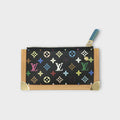 Louis Vuitton M92654 Pochette Clé Monogram Black Multicolor Coin Case Canvas 【A】