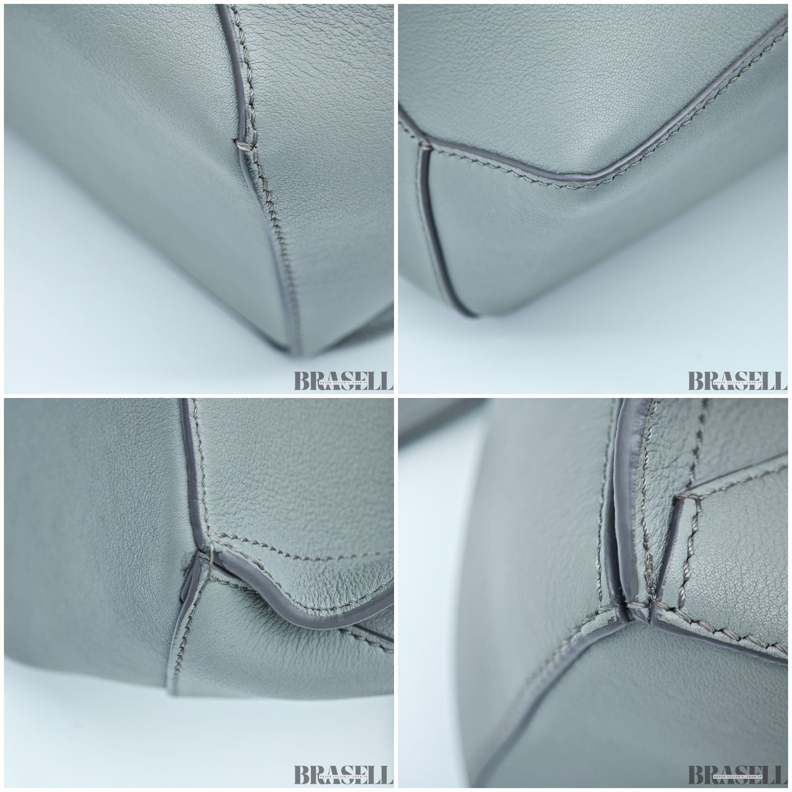 LOEWE Puzzle Bum Bag Small B510P35X09 Unique Cube-shaped Body/Shoulder Bag Gray