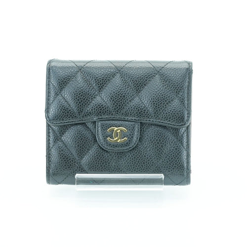 CHANEL Matelasse Bifold Wallet with Bill Compartment and Card Case Black