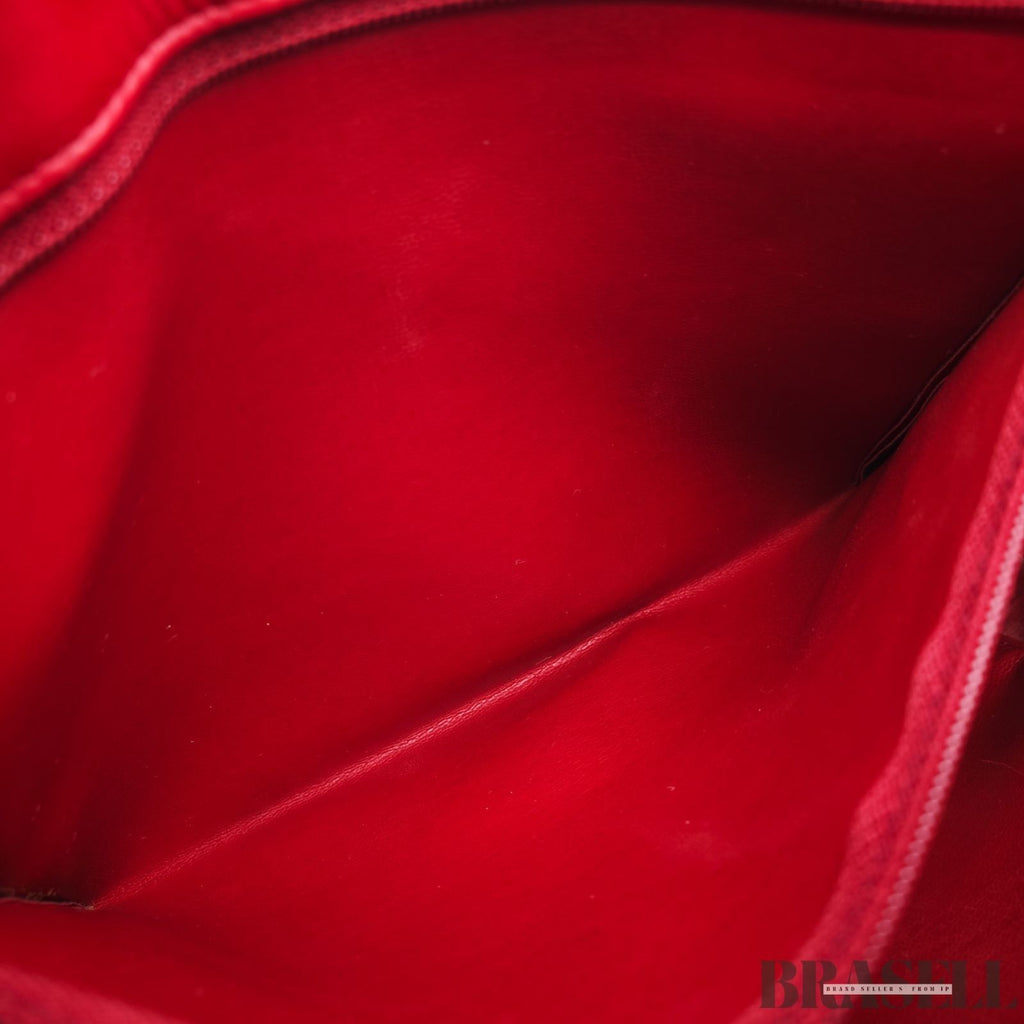 CHANEL Matelasse Lambskin Tote Bag Red Quilted Shoulder Bag Women's Guarantee