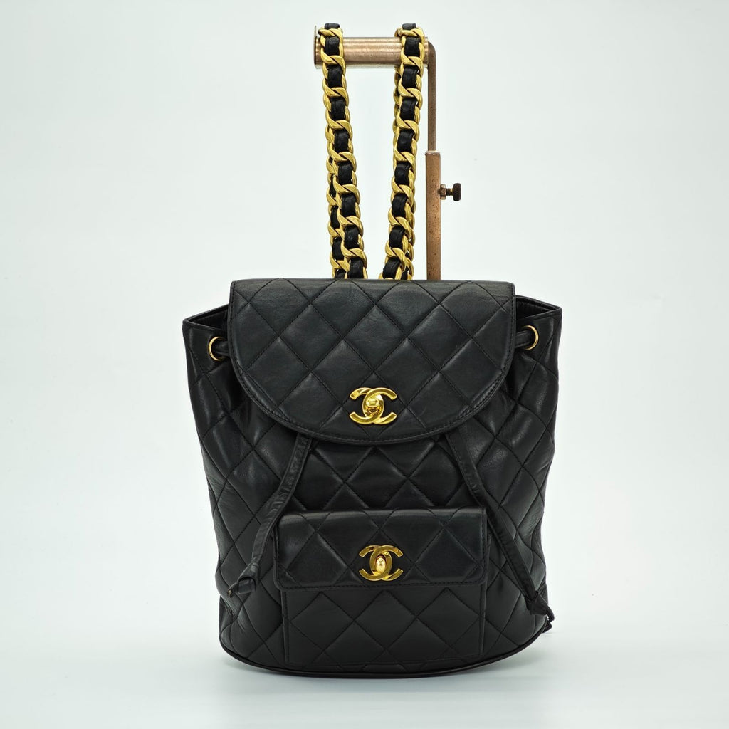 CHANEL Matelasse Bag Backpack Black Women's