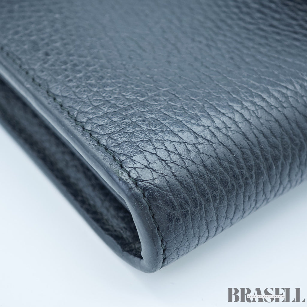 GUCCI Dionysus Tiger Head Chain Wallet 401231 Leather Black