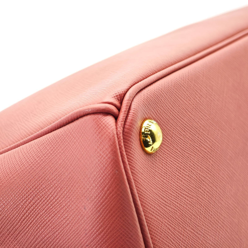 PRADA Saffiano Leather Galleria 2-Way Handbag/Tote Bag Pink with Shoulder Strap