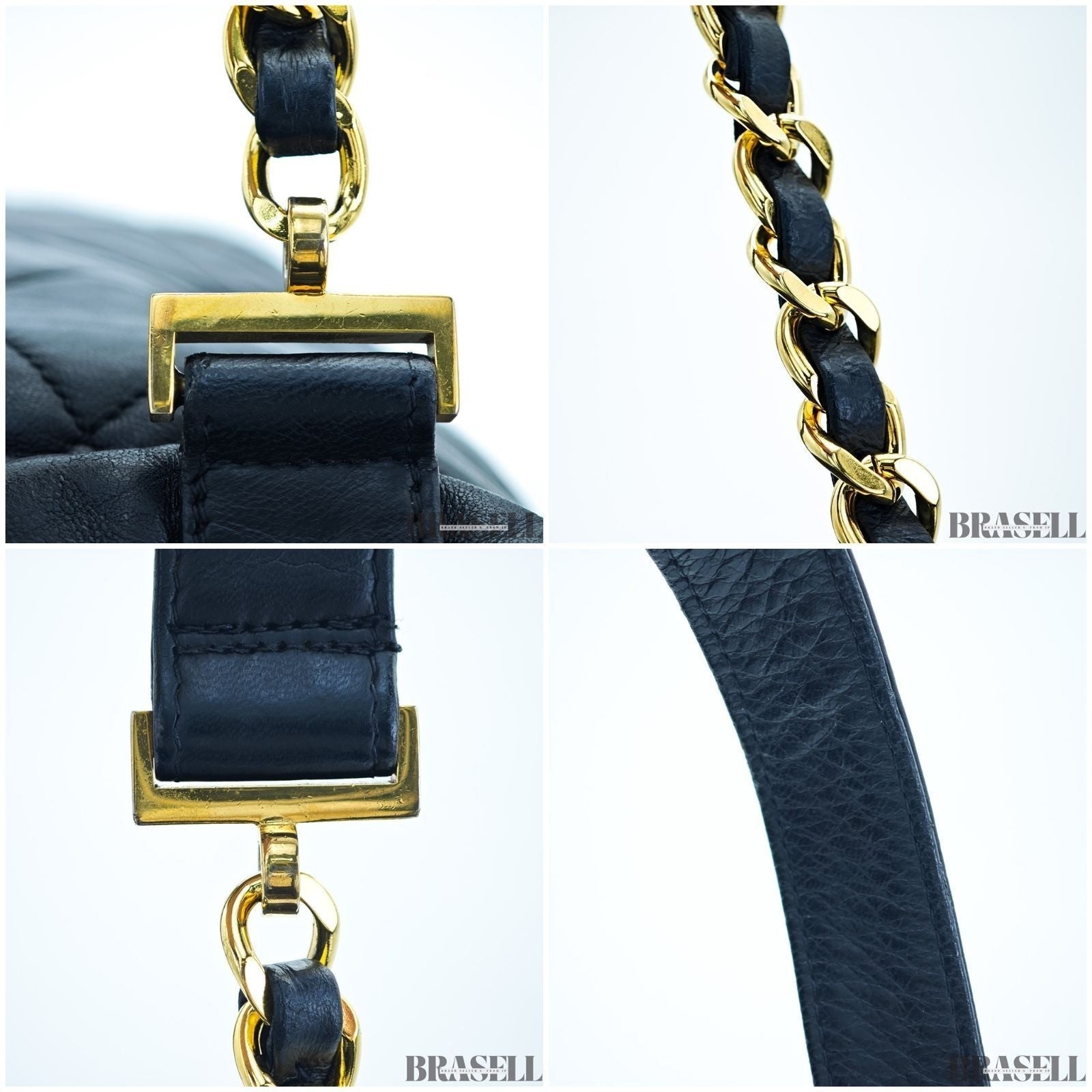Chanel Vintage Matelassé Drawstring Backpack Rucksack Bag Black Women